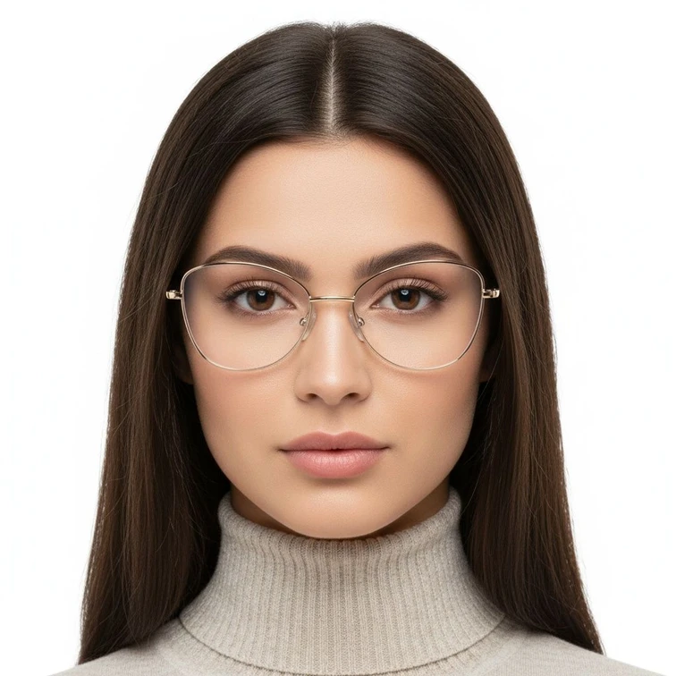 Schmetterlingsbrille aus goldenem Metall #BS2425-0207