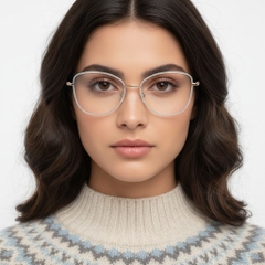 Lunettes papillon en métal bleu #BS2425-0208