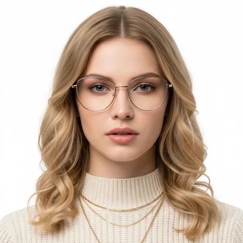 Lunettes ovales en métal doré #BS2425-0214