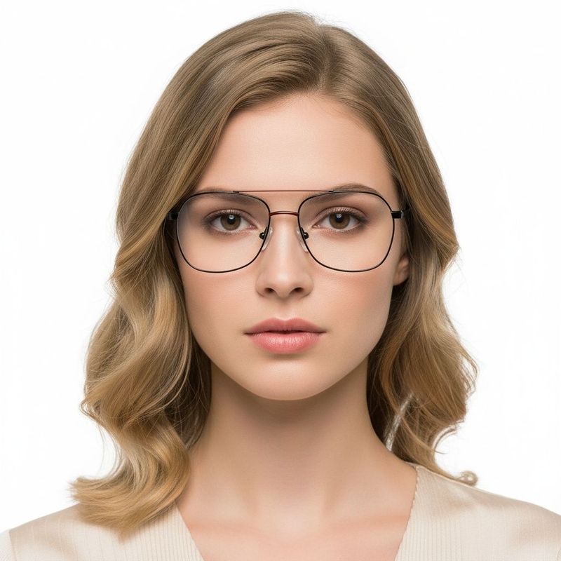 Aviator Red Metal Glasses #BS2425-0220