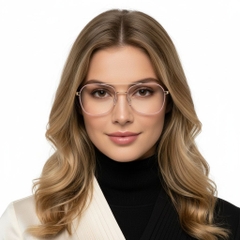 Aviator Pink Metal Glasses #BS2425-0223