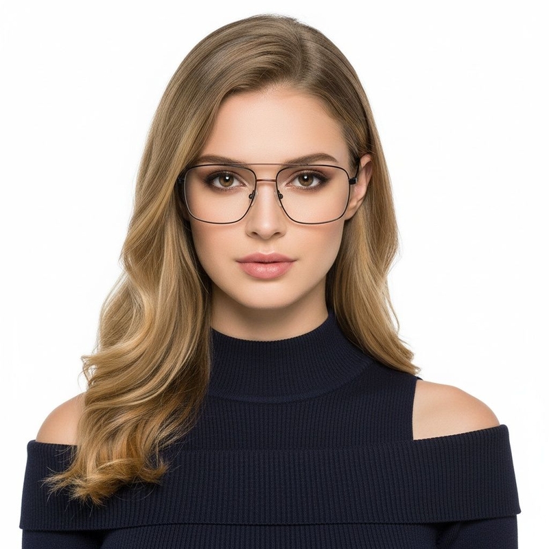 Gafas de aviador de metal rojo #BS2425-0227