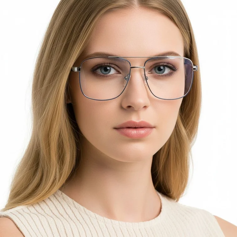 Lunettes aviateur en métal bleu #BS2425-0229
