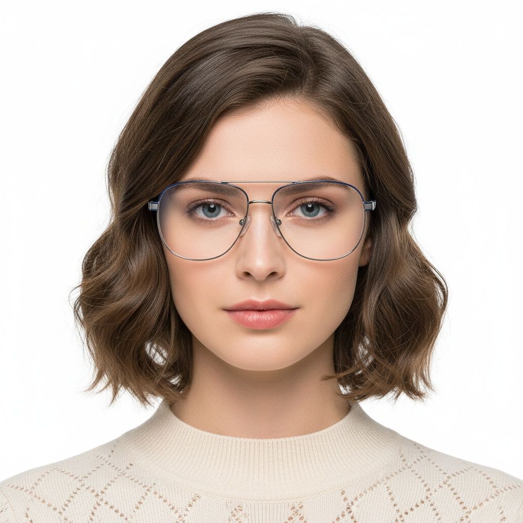 Gafas de metal azul aviador #BS2425-0234