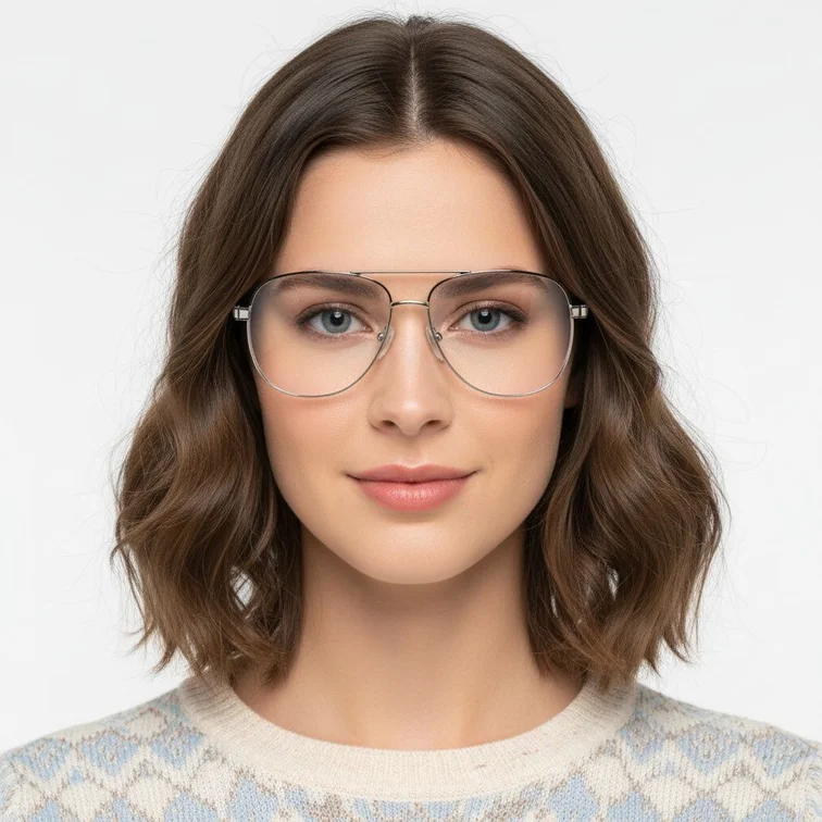 Lunettes aviateur noires en métal #BS2425-0236