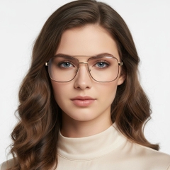 Aviator Brown Metal Glasses #BS2425-0242