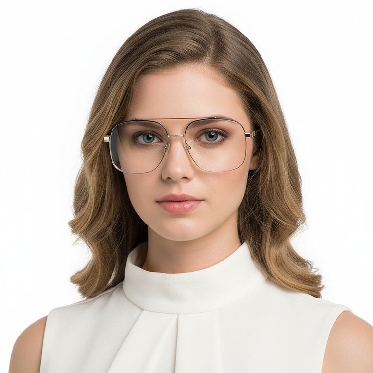 Aviator Golden Metal Glasses #BS2425-0243
