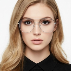 Aviator Silver Metal Glasses #BS2425-0246