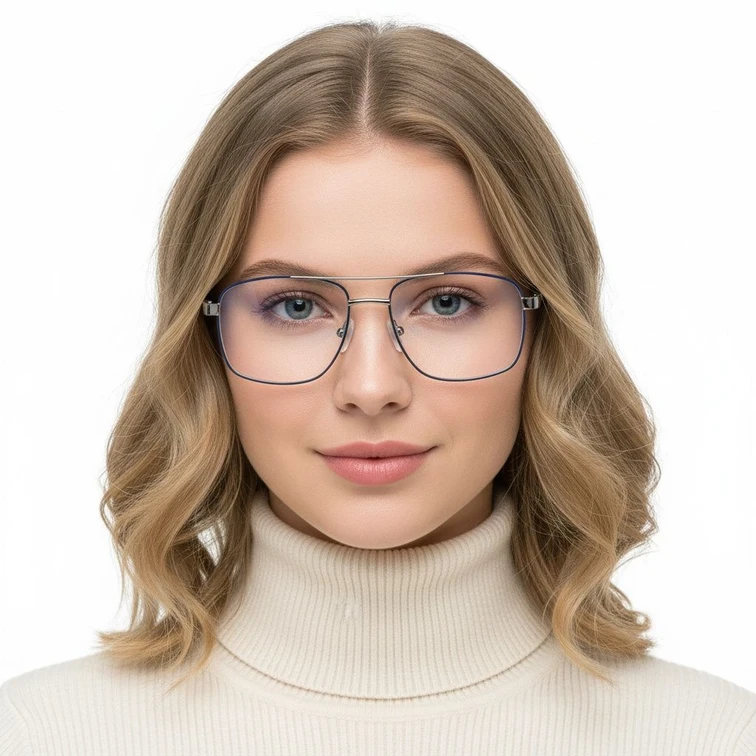Aviator Blue Metal Glasses #BS2425-0248