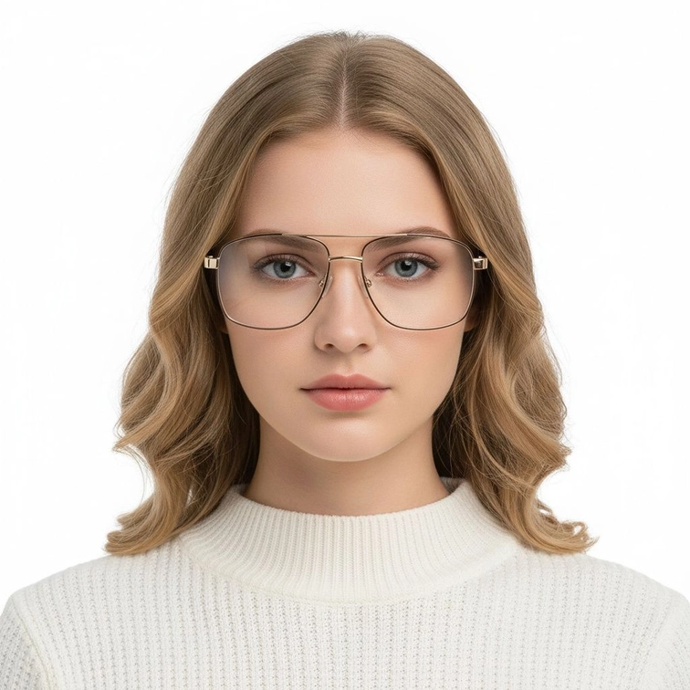 Gafas de metal marrón aviador #BS2425-0251