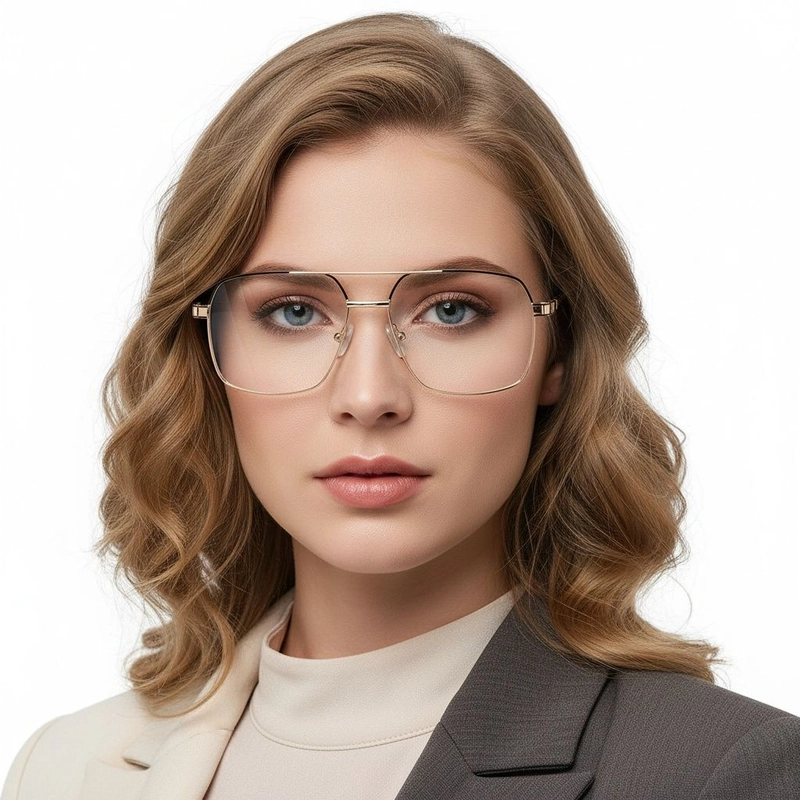 Aviator Golden Metal Glasses #BS2425-0252