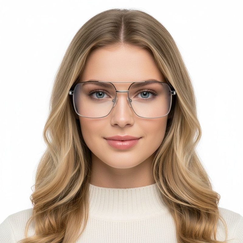 Lunettes aviateur en métal gris #BS2425-0254