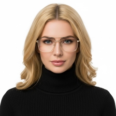 Aviator Brown Metal Glasses #BS2425-0256
