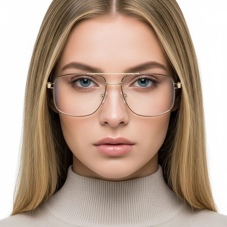 Gafas de metal marrón aviador #BS2425-0261