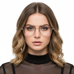 Aviator Golden Metal Glasses #BS2425-0262