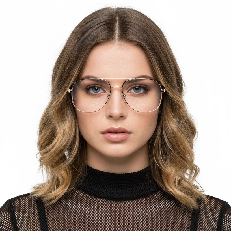 Aviator Golden Metal Glasses #BS2425-0262