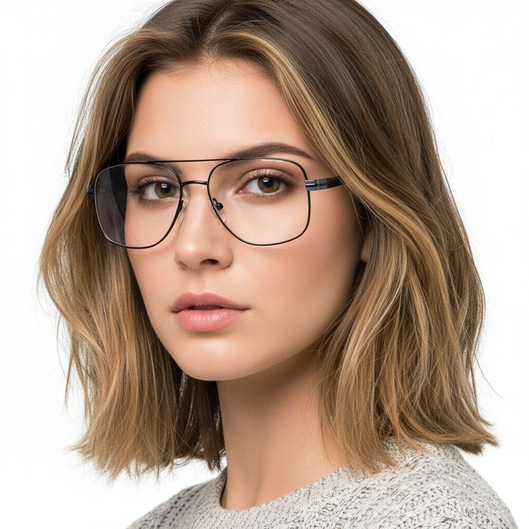Gafas de metal gris aviador #BS2425-0265