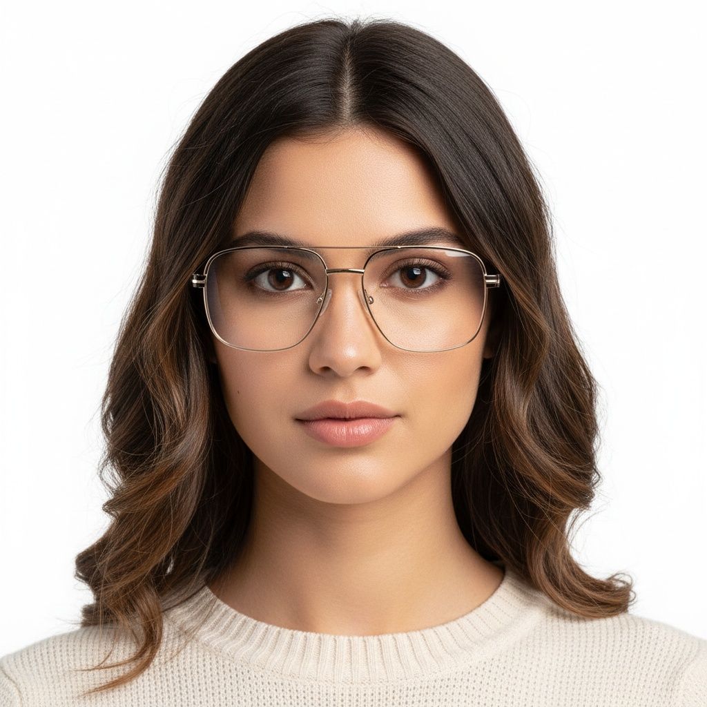 Lunettes aviateur en métal marron #BS2425-0273