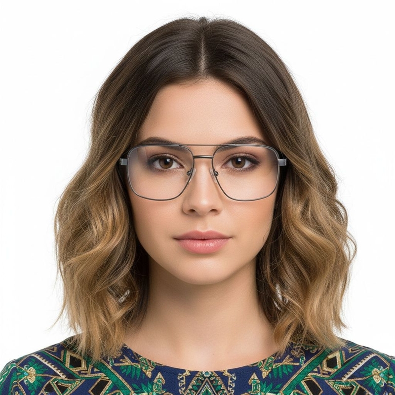 Aviator grijze metalen bril #BS2425-0275