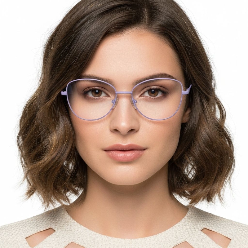 Gafas de metal morado con forma de mariposa #BS2425-0278