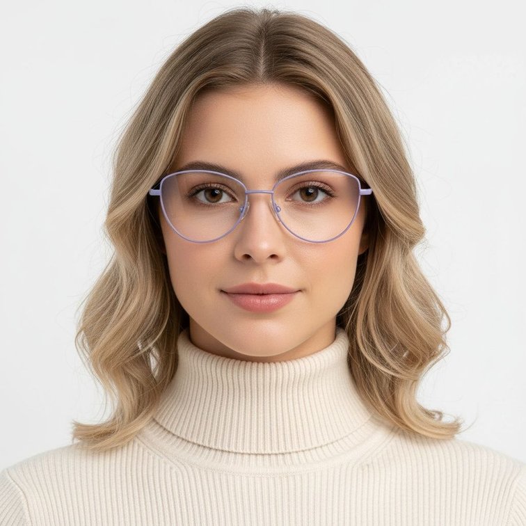 Gafas de metal morado con forma de mariposa #BS2425-0284