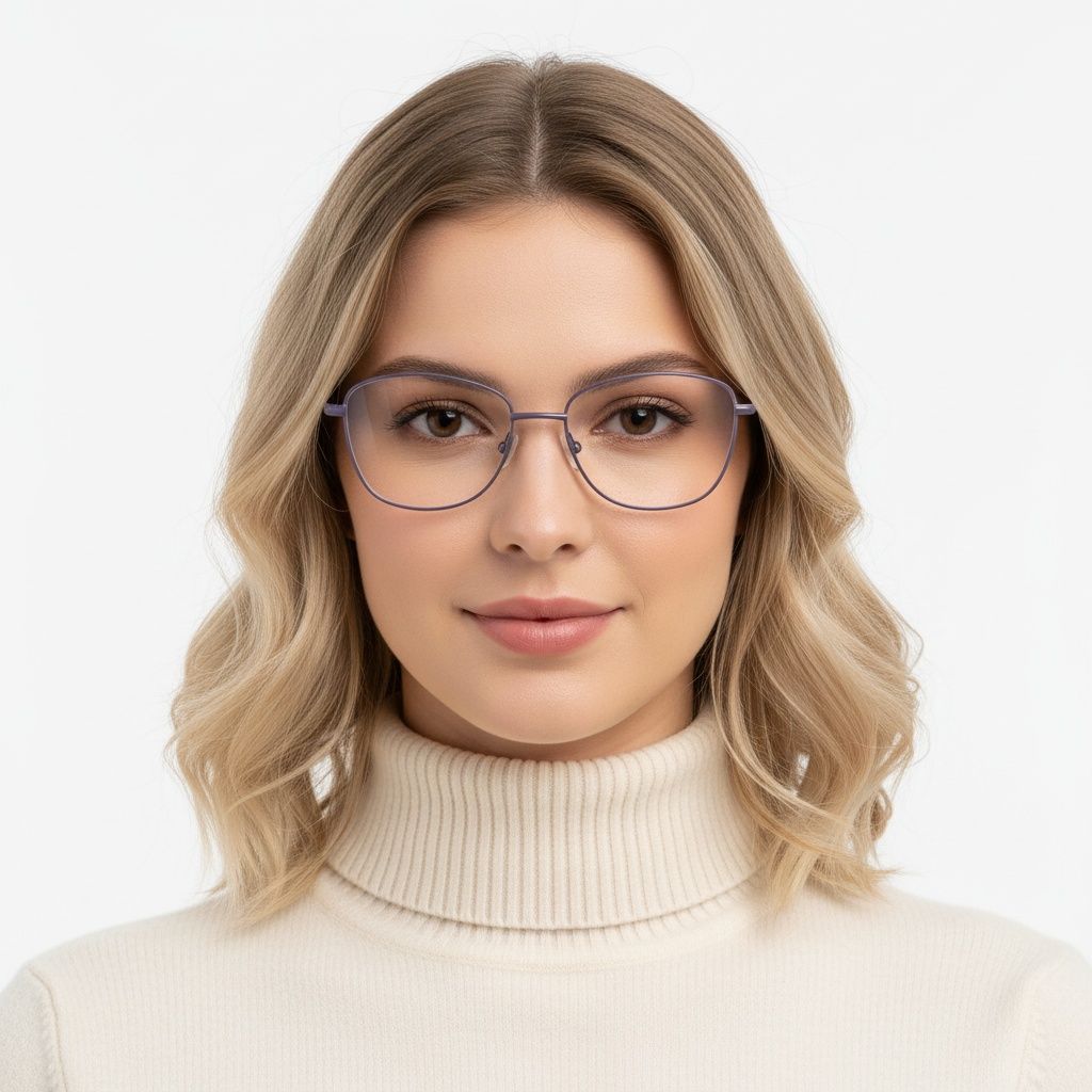 Rectangular Purple Metal Glasses #BS2425-0311