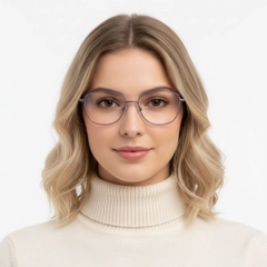 Rectangular Purple Metal Glasses #BS2425-0311