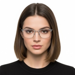 Rectangular Silver Metal Glasses #BS2425-0326