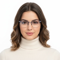 Rechthoekige zwarte metalen bril #BS2425-0328