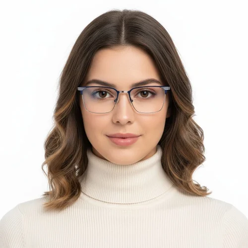 Lunettes rectangulaires en métal noir #BS2425-0328