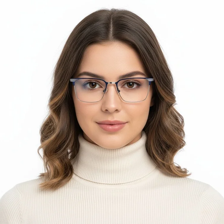 Rectangular Black Metal Glasses #BS2425-0328