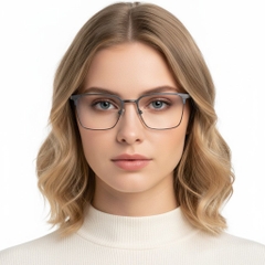 Rectangular Grey Metal Glasses #BS2425-0329