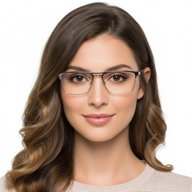 Rectangular Silver Metal Glasses #BS2425-0334