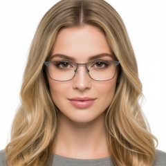 Rectangular Grey Metal Glasses #BS2425-0346