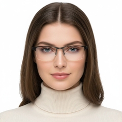 Rectangular Golden Metal Glasses #BS2425-0348