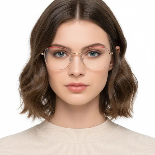 Lunettes papillon en métal rouge #BS2425-0352