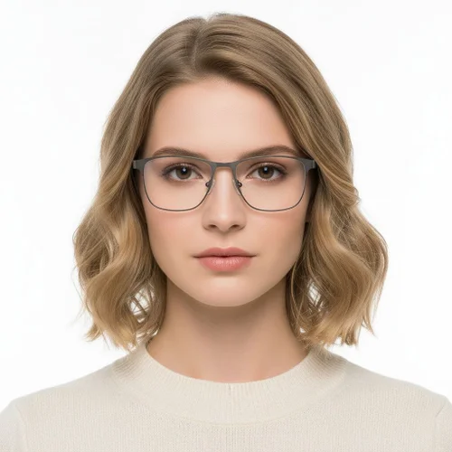 Lunettes rectangulaires en métal noir #BS2425-0362