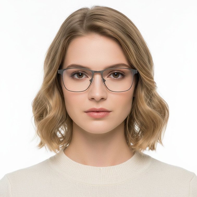 Rectangular Black Metal Glasses #BS2425-0362