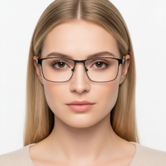 Rectangular Yellow Metal Glasses #BS2425-0365