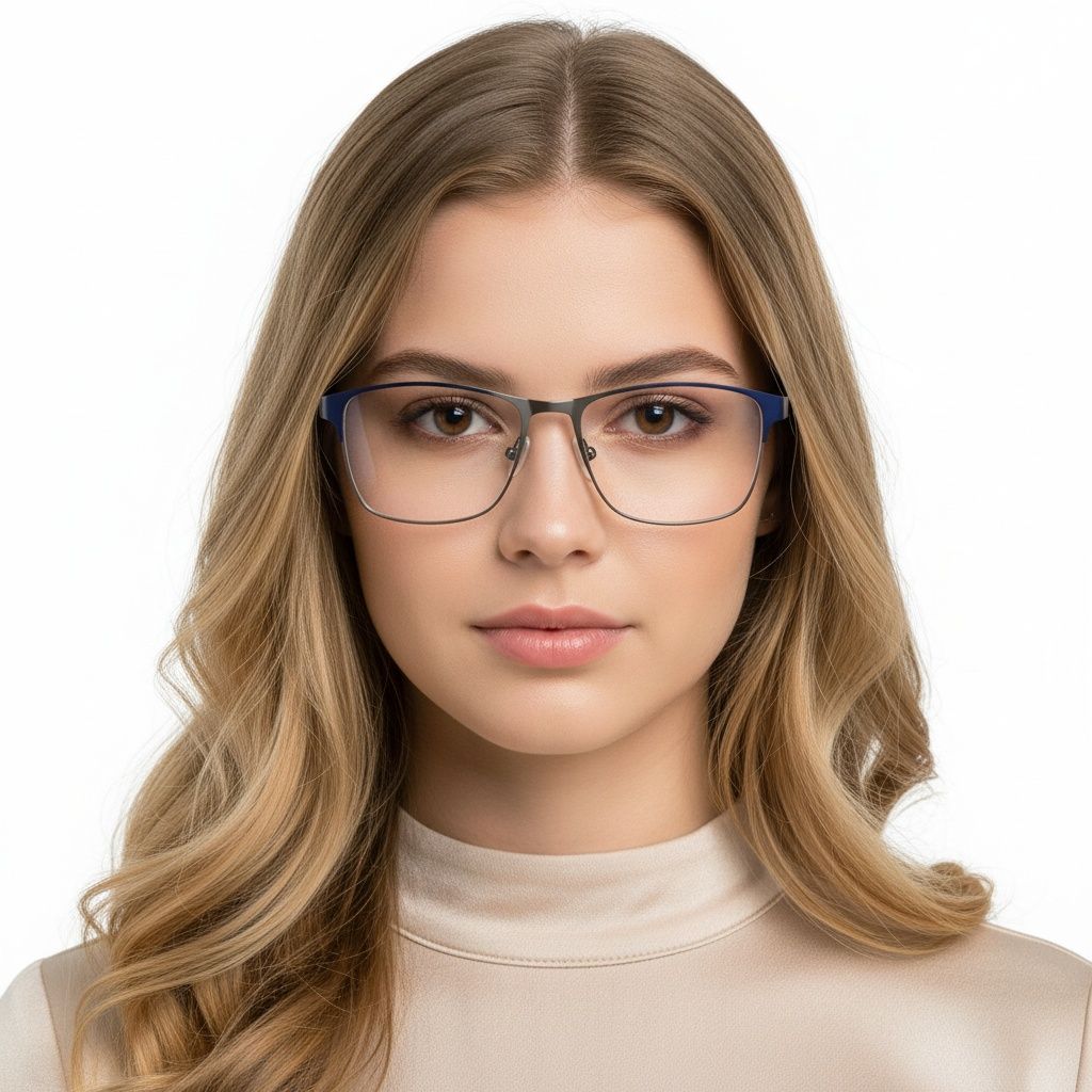 Rectangular Black Metal Glasses #BS2425-0369