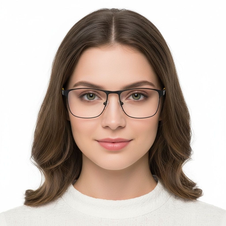 Rectangular Yellow Metal Glasses #BS2425-0371