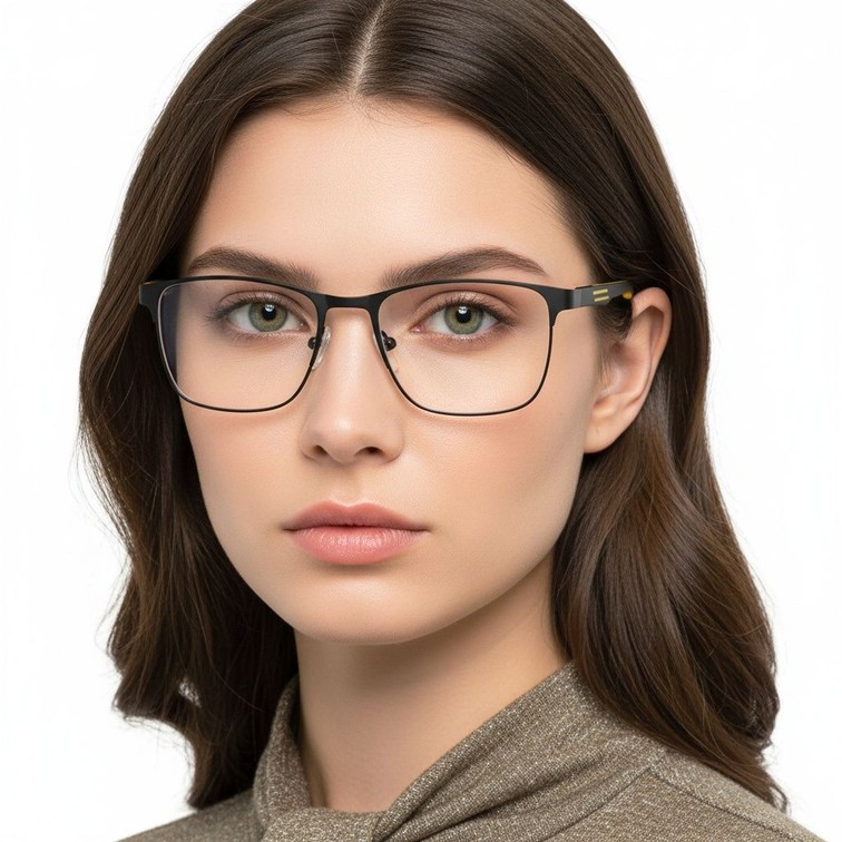 Rectangular Yellow Metal Glasses #BS2425-0373