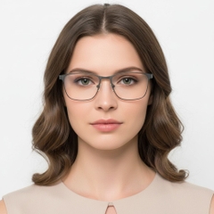Gafas rectangulares de metal negro #BS2425-0374