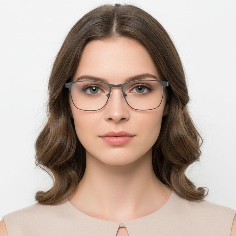 Rectangular Black Metal Glasses #BS2425-0374