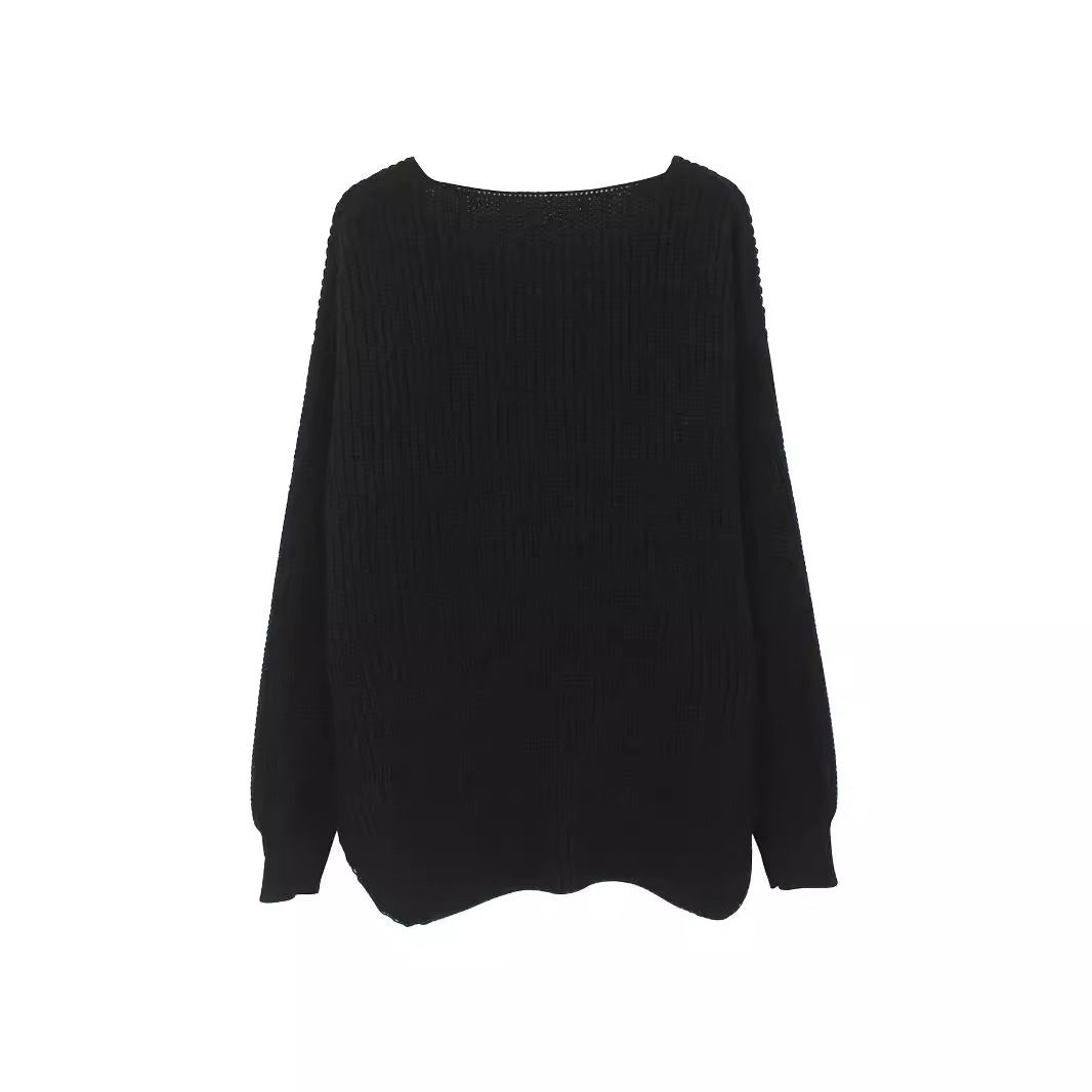 Chunky Knit V-Neck Sweater - Casual Fall Winter Pullover SSU-00024