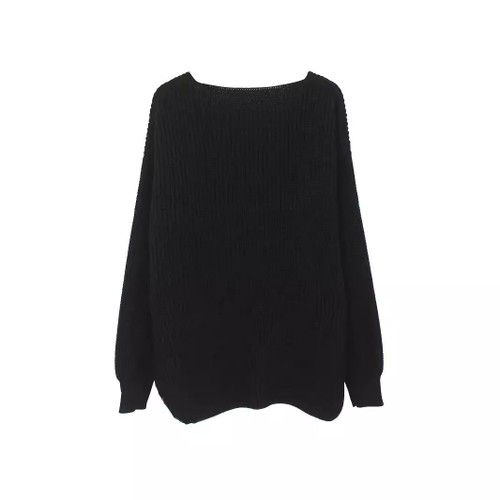 Chunky Knit V-Neck Sweater - Casual Fall Winter Pullover SSU-00024