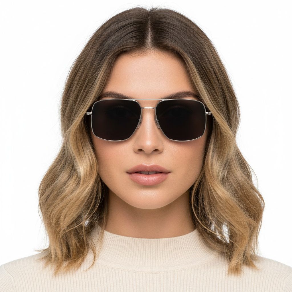 Aviator Silver Metal Sunglasses #BS2503-0069