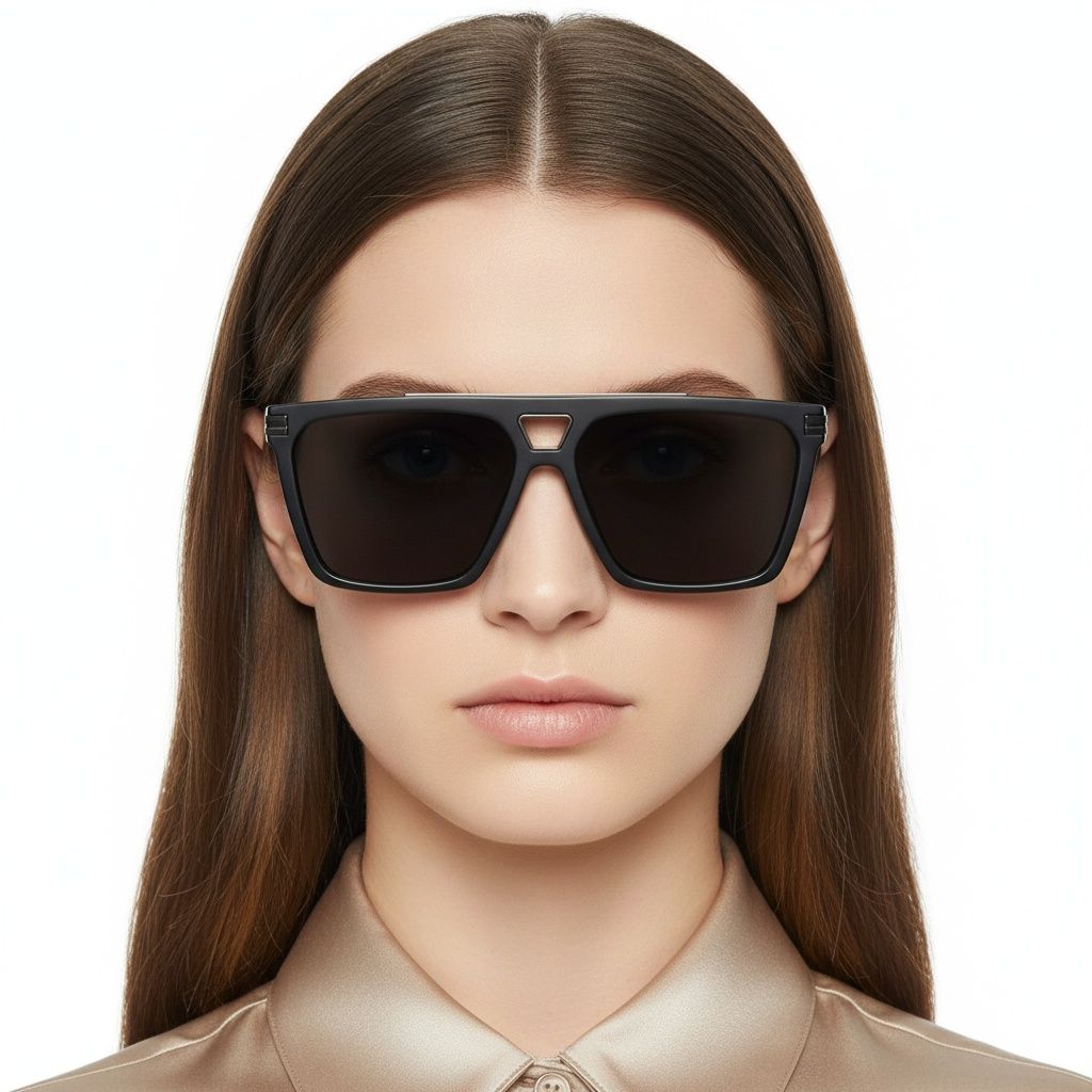 Aviator Black Plastic Sunglasses #BS2503-0075