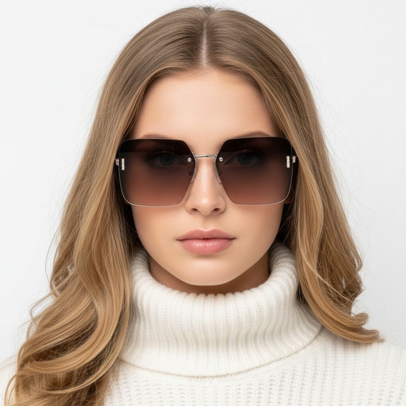 Invisible Silver Metal Sunglasses #BS2503-0079