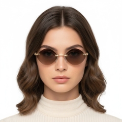 Invisible Golden Metal Sunglasses #BS2503-0086